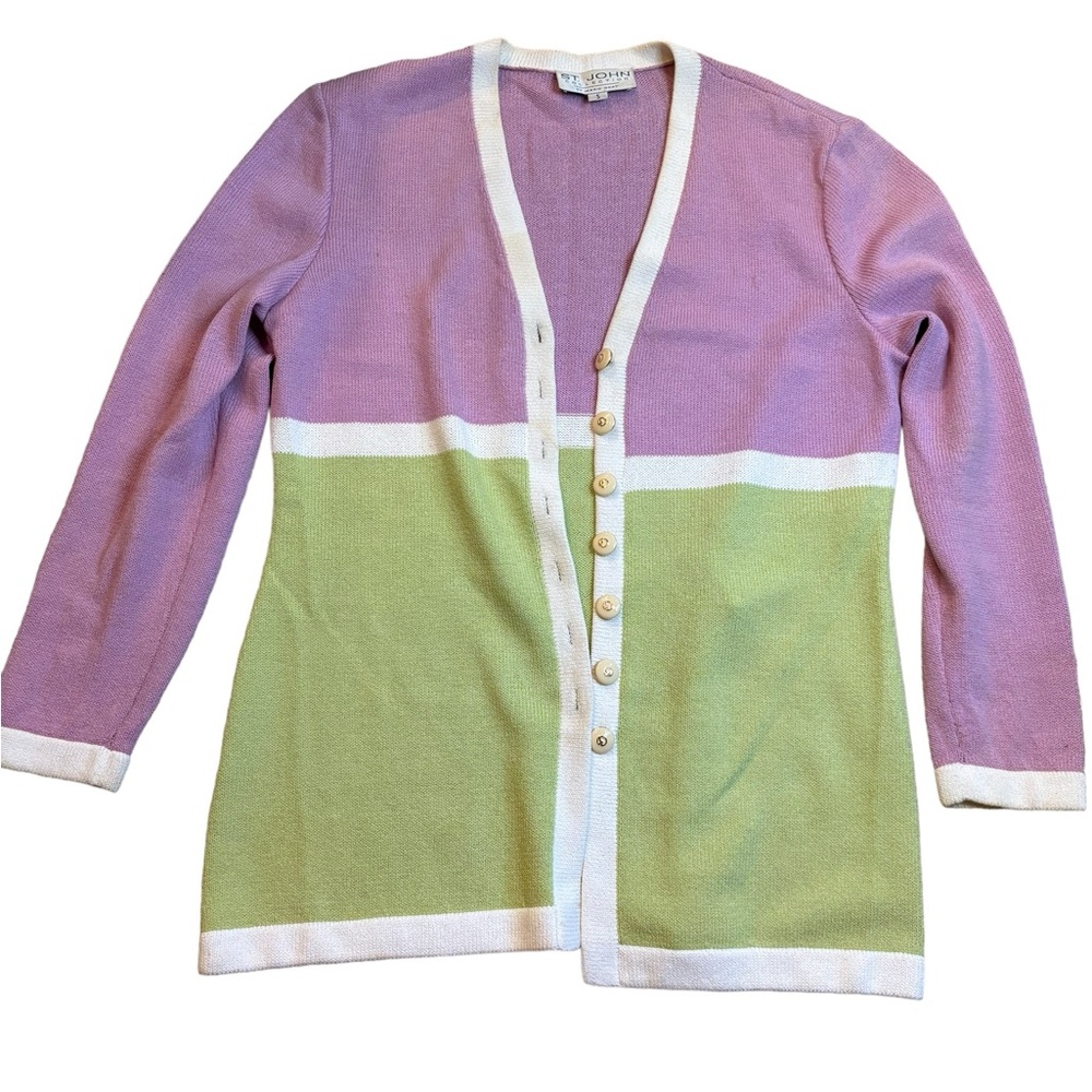 St. John Collection Size Small Lilac/White Designer Top